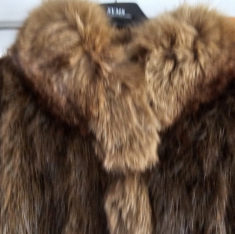Beautiful Vintage Full Length Beaver with Fox Sleeve Fur Coat L - Picture 5 of 16
